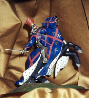 A mounted knight figurine